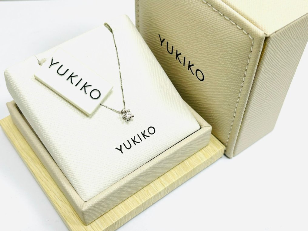 Yukiko - Halsband med hänge Vittguld Diamant  #2.2