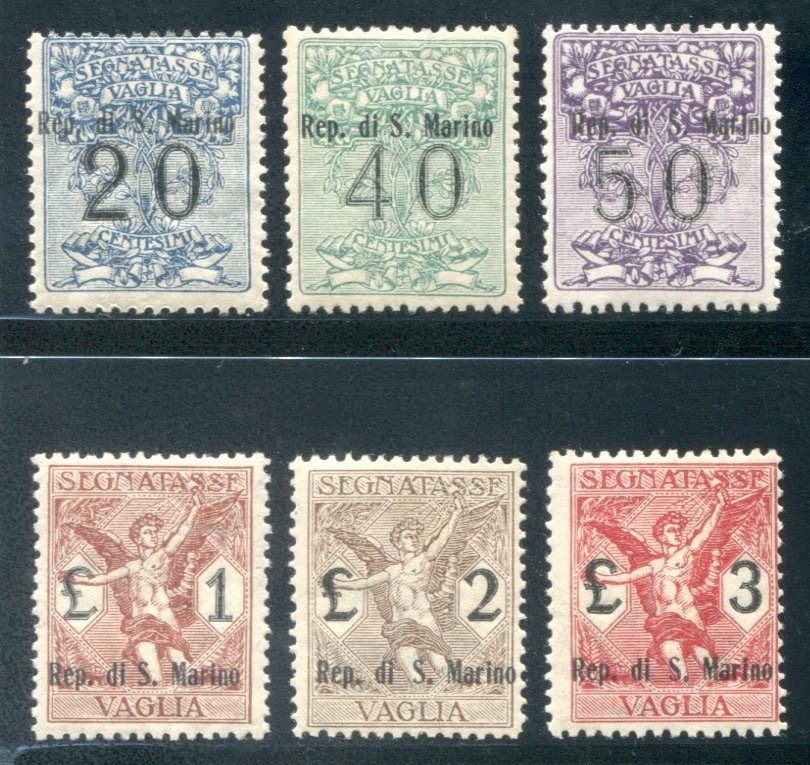 聖馬力諾 1924 - 匯票系列 6 個值的應付郵資 - Sassone tv 1-6 #1.1
