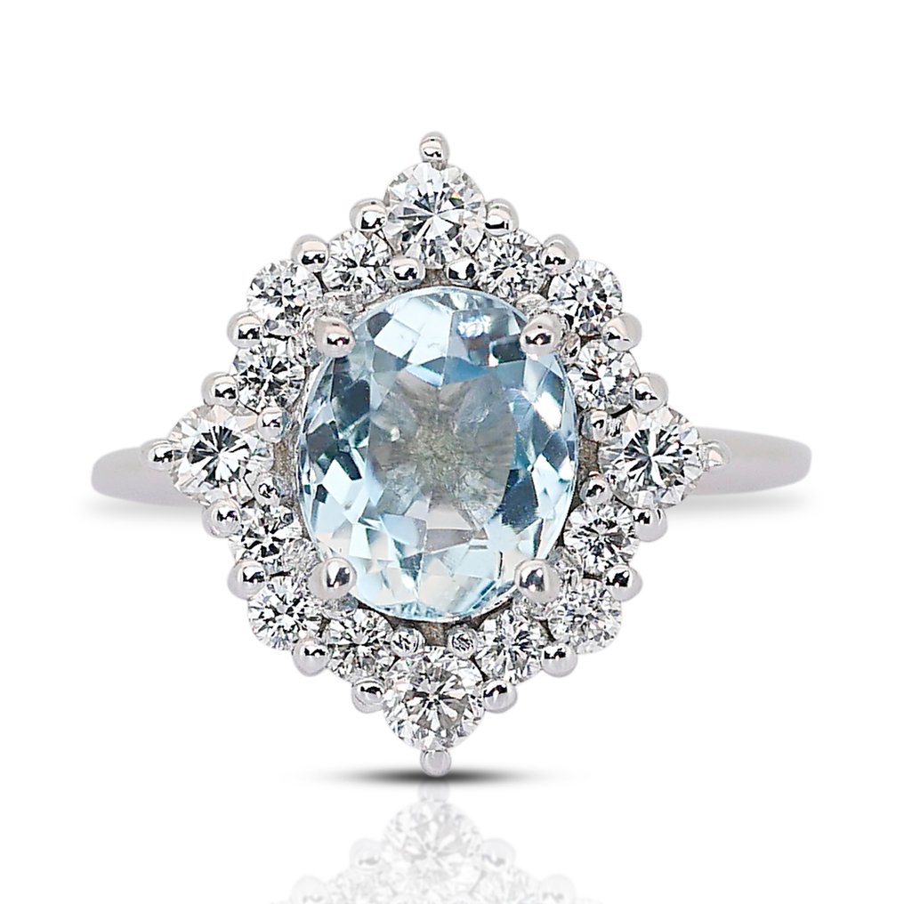 - 2.60 Total Carat Weight Diamonds - - Pierścionek Białe złoto Beryl - Diament #1.1