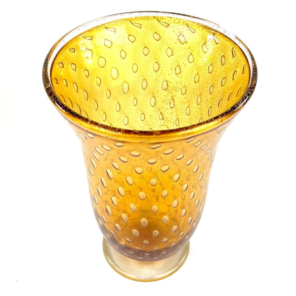 Imperio Rossi - 花瓶 -  穆拉諾玻璃琥珀氣球 24 克拉金箔  - 玻璃 #1.2