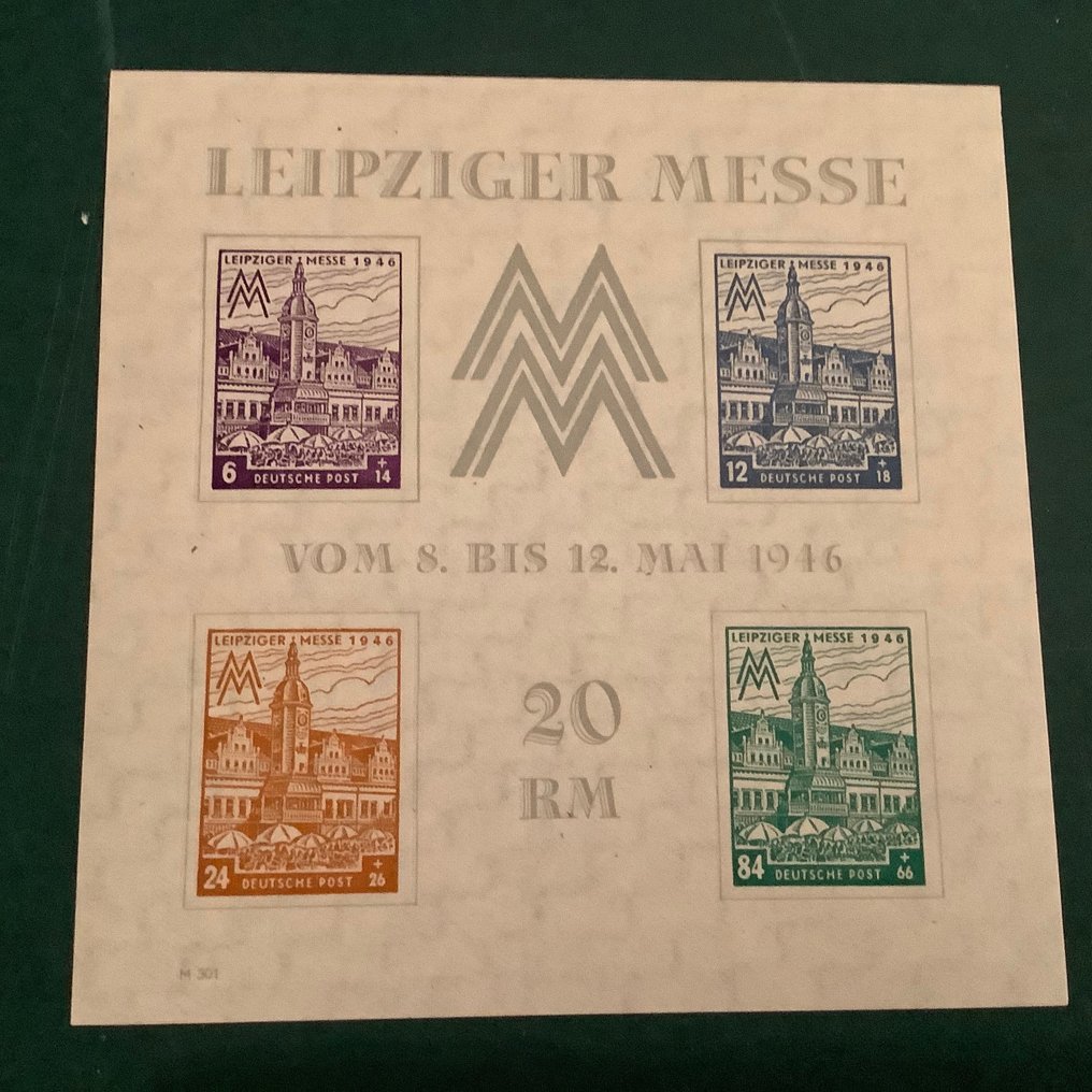 同盟國軍事佔領－德國(蘇聯區) 1946 - 莱比锡展览会区 - Michel blok 5 X #1.0