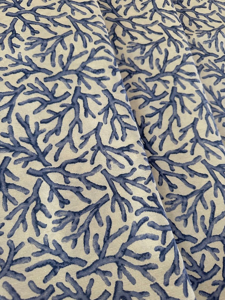 Elegant Mediterranean marine fabric with ultramarine corals - Textile  - 2.8 m - 2.46 m #2.1