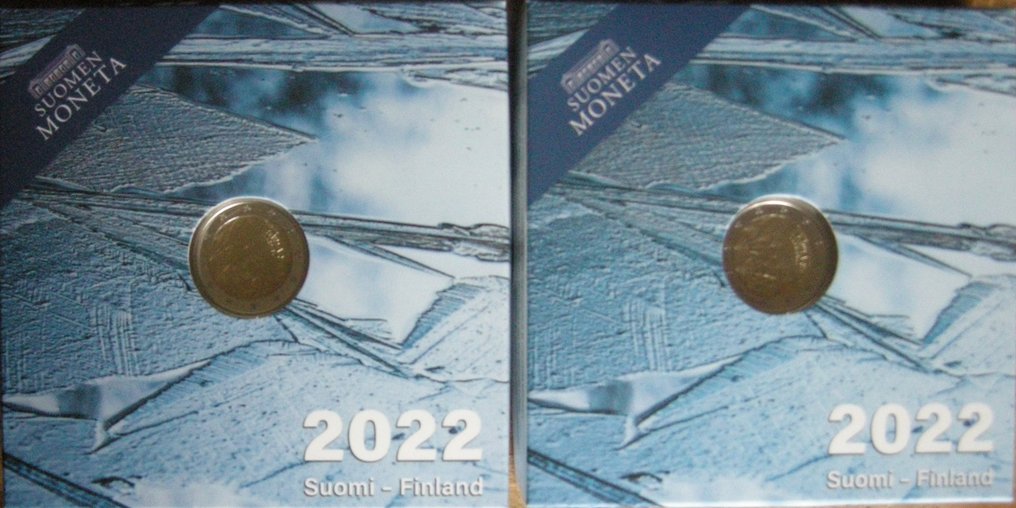 Finland. 2 Euro 2022 "Erasmus" (2 stuks) Proof  (Utan reservationspris) #1.1