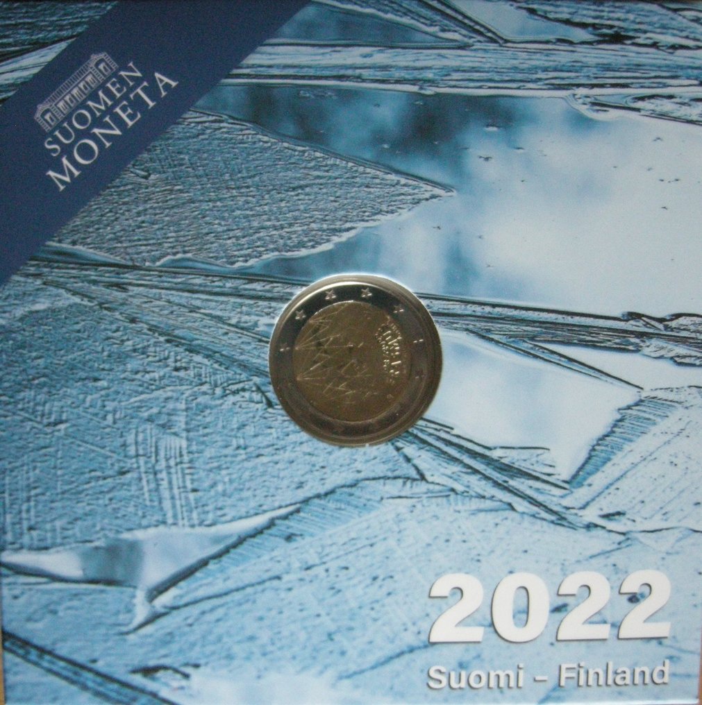 Finland. 2 Euro 2022 "Erasmus" (2 stuks) Proof  (Utan reservationspris) #2.1