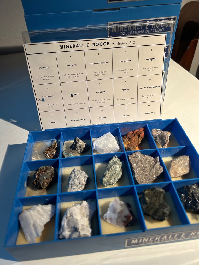 Thematische Sammlung - Sammlung von 90 natürlichen Mineralien mit Rubin, Smaragd, Topas und Türkis #2.1