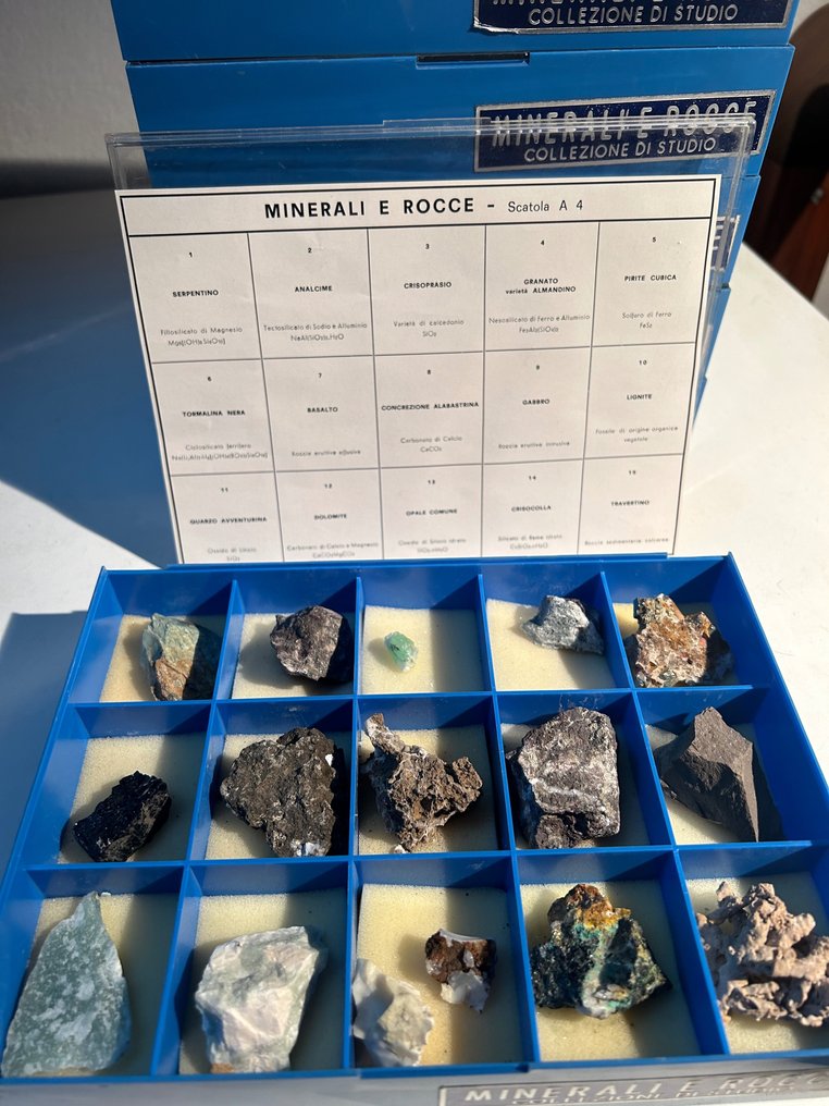 Thematische Sammlung - Sammlung von 90 natürlichen Mineralien mit Rubin, Smaragd, Topas und Türkis #1.1