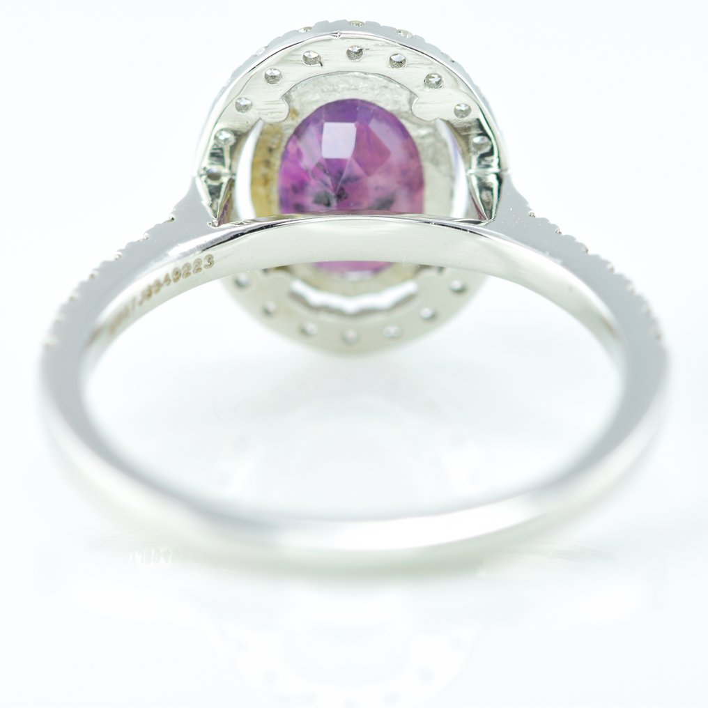 Ring Platin -  2.93 tw. Safir - Diamant - KASHMIR OPRINDELSE SAFIR #3.1