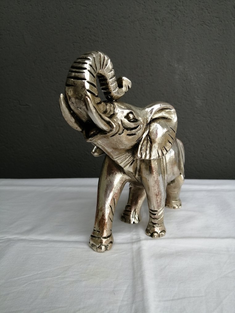 Sculpture, Elefante - 19 cm - Silver laminated #3.2