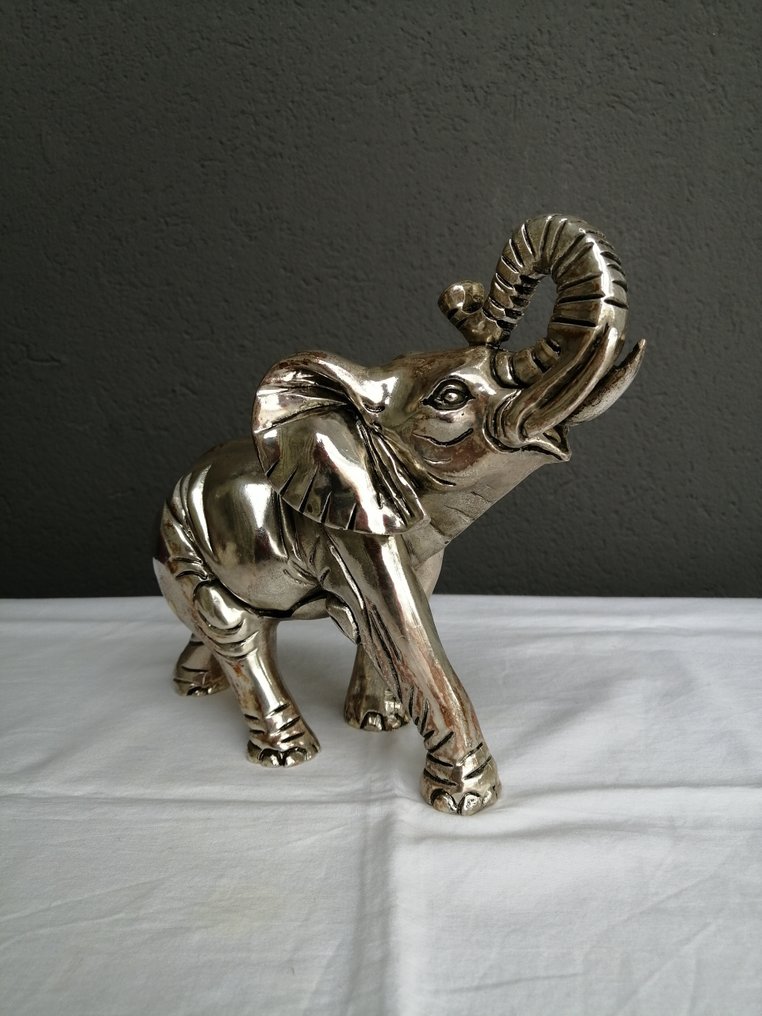 Sculpture, Elefante - 19 cm - Silver laminated #3.1