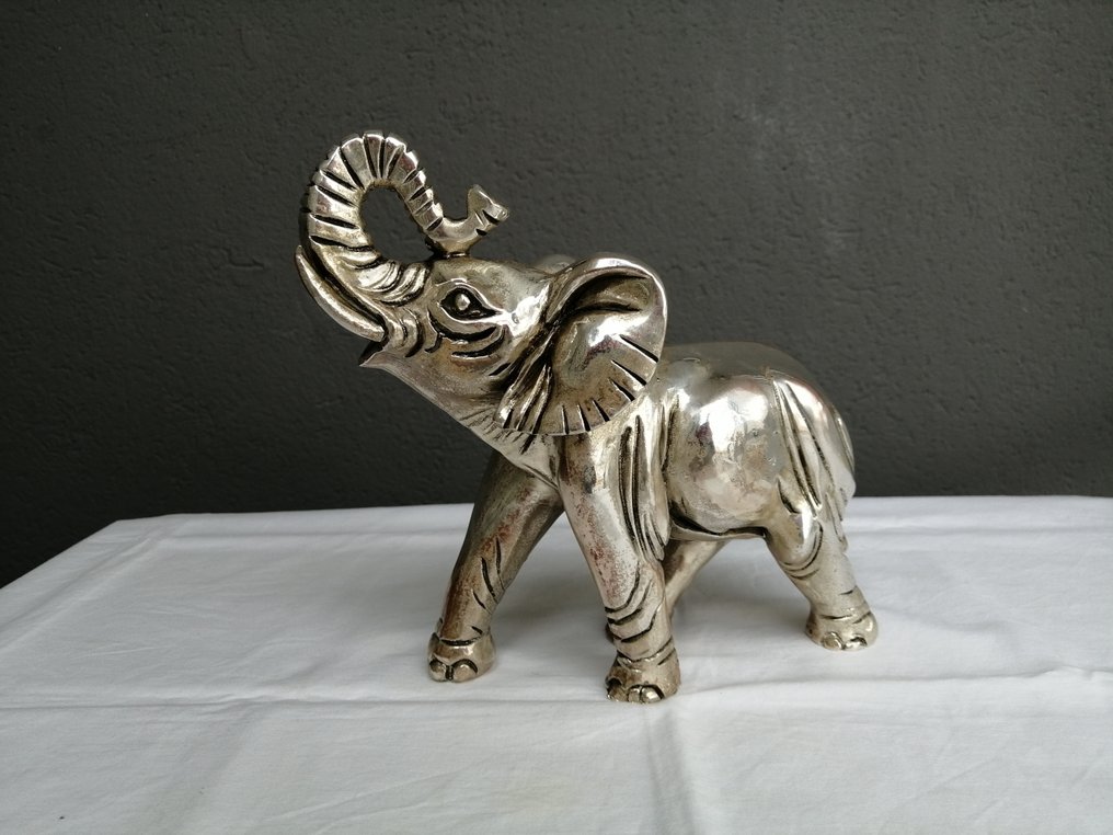 Sculpture, Elefante - 19 cm - Silver laminated #1.1