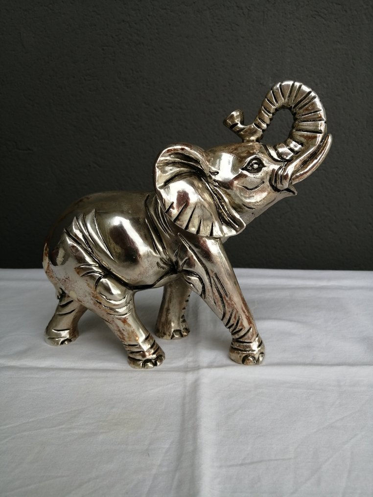 Sculpture, Elefante - 19 cm - Silver laminated #2.2
