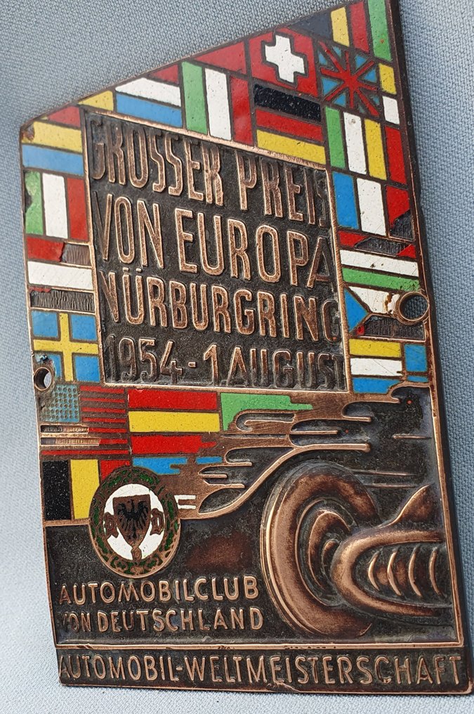 徽章 - Geëmailleerde Grille Badge - Formule 1 - Grand Prix Europa - 1954 Nürburgring - 德國 - 20世紀中期（二戰期） #1.1