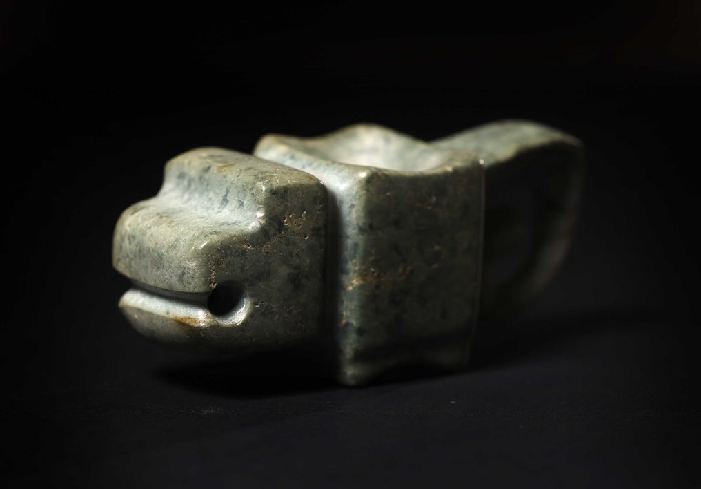 Pre Colombian Valdivian stone Mortar with monkey shape. With Spanish Export License - 10 cm #1.1