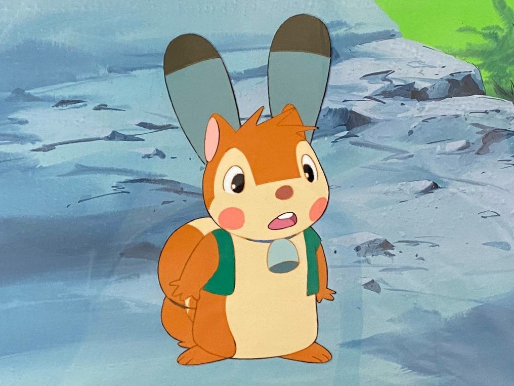 Bannertail: The Story of Gray Squirrel (TV series) 1978 - 1 原始動畫 cel 與大師繪製的背景 #3.2