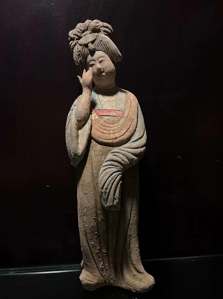 Replika af Kina - Tang-dynastiet håndlavet farvet keramik - stuepige - 25 cm #1.1