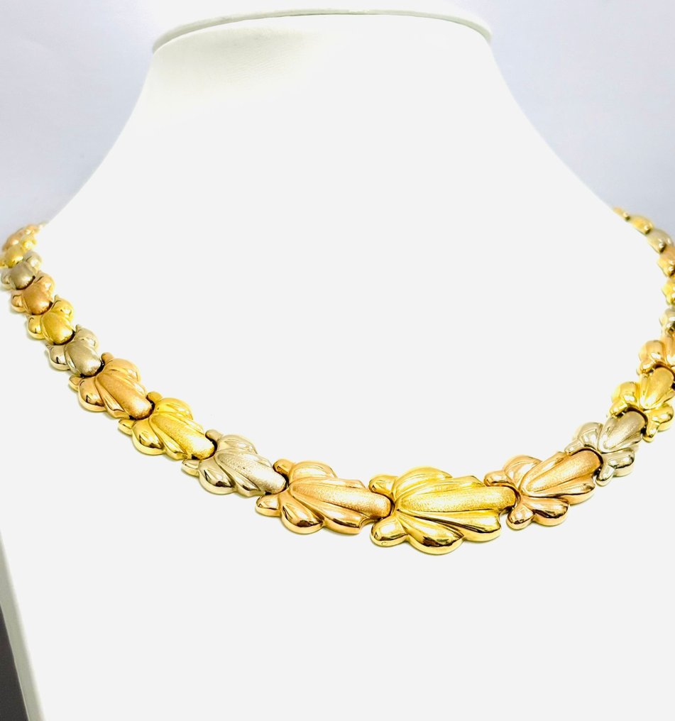 衣领项链 - 18K包金 玫瑰金, 白金, 黄金 #3.3