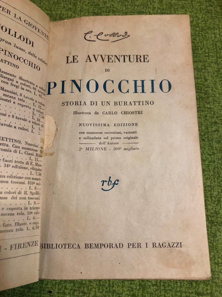 Carlo Lorenzini / Collodi - Le avventure di Pinocchio / Pinocchio in vacanza / Tutto Collodi / Giannettino - 1923-1964 #1.2