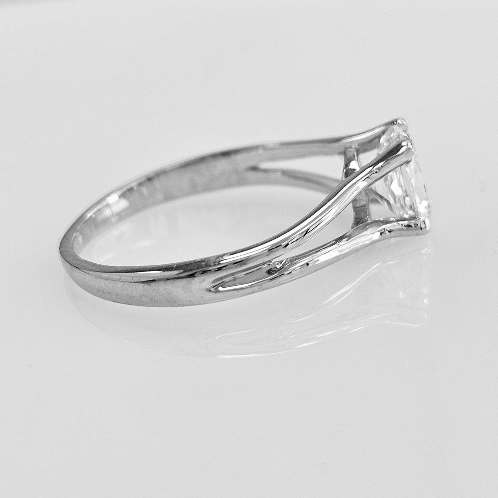Anel de noivado - 18 K Ouro branco -  1.05 tw. Diamante  (Natural)  #3.1