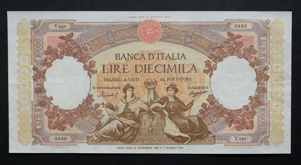 Itália. - 10.000 Lire 1955 - Gigante BI 73J #1.1