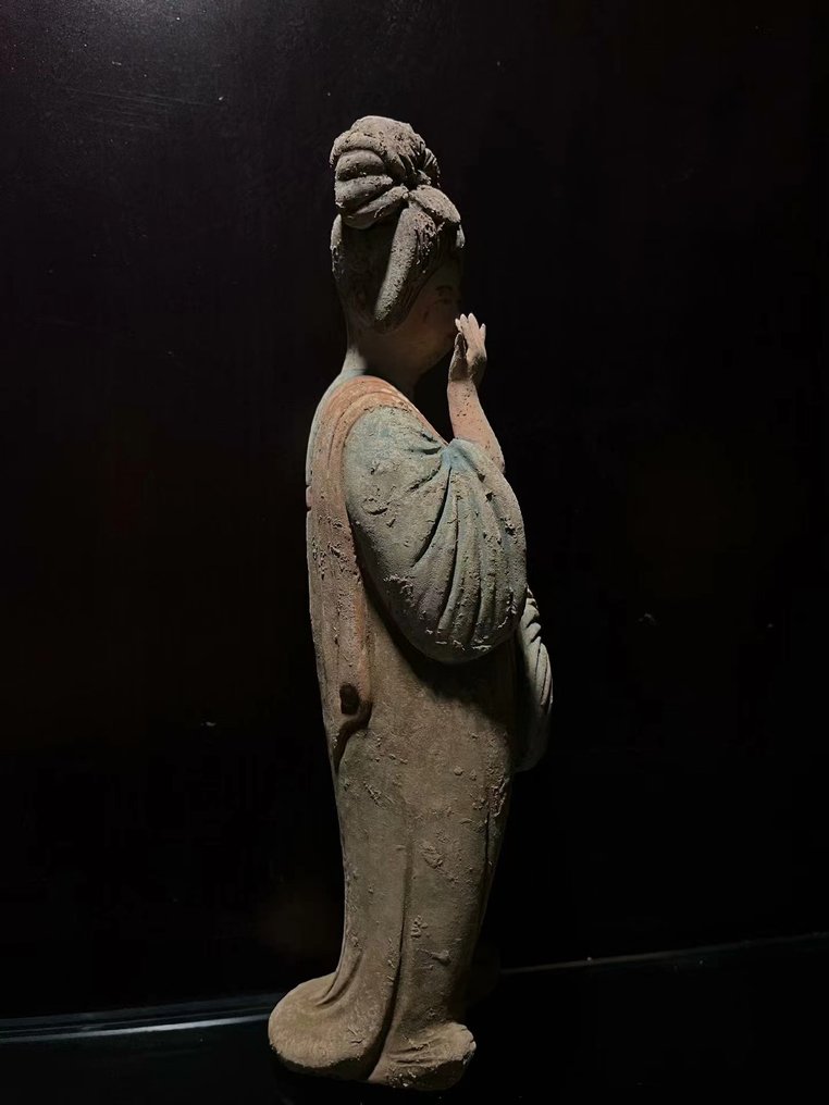 Replika af Kina - Tang-dynastiet håndlavet farvet keramik - stuepige - 25 cm #2.1