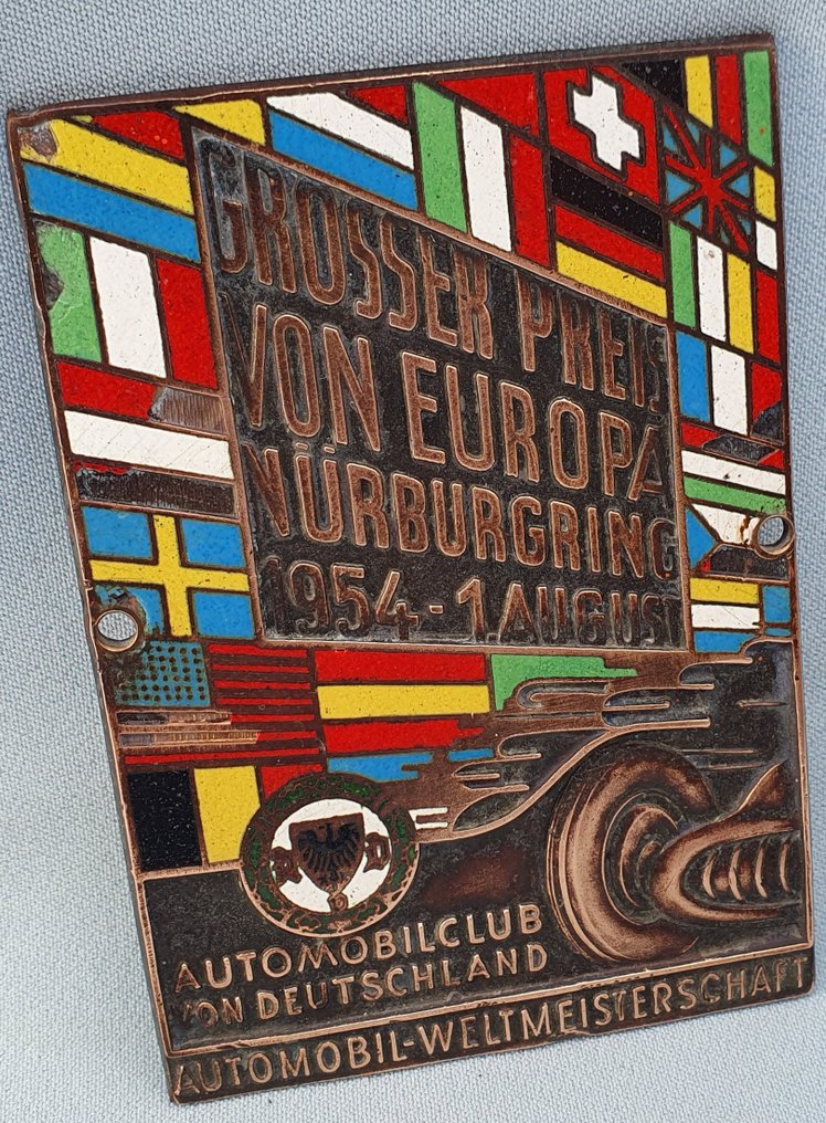 徽章 - Geëmailleerde Grille Badge - Formule 1 - Grand Prix Europa - 1954 Nürburgring - 德國 - 20世紀中期（二戰期） #2.1