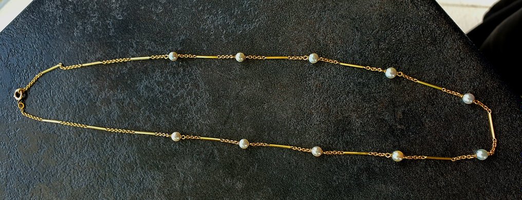 Halsband - 18 kt Gult guld Pärla #3.1