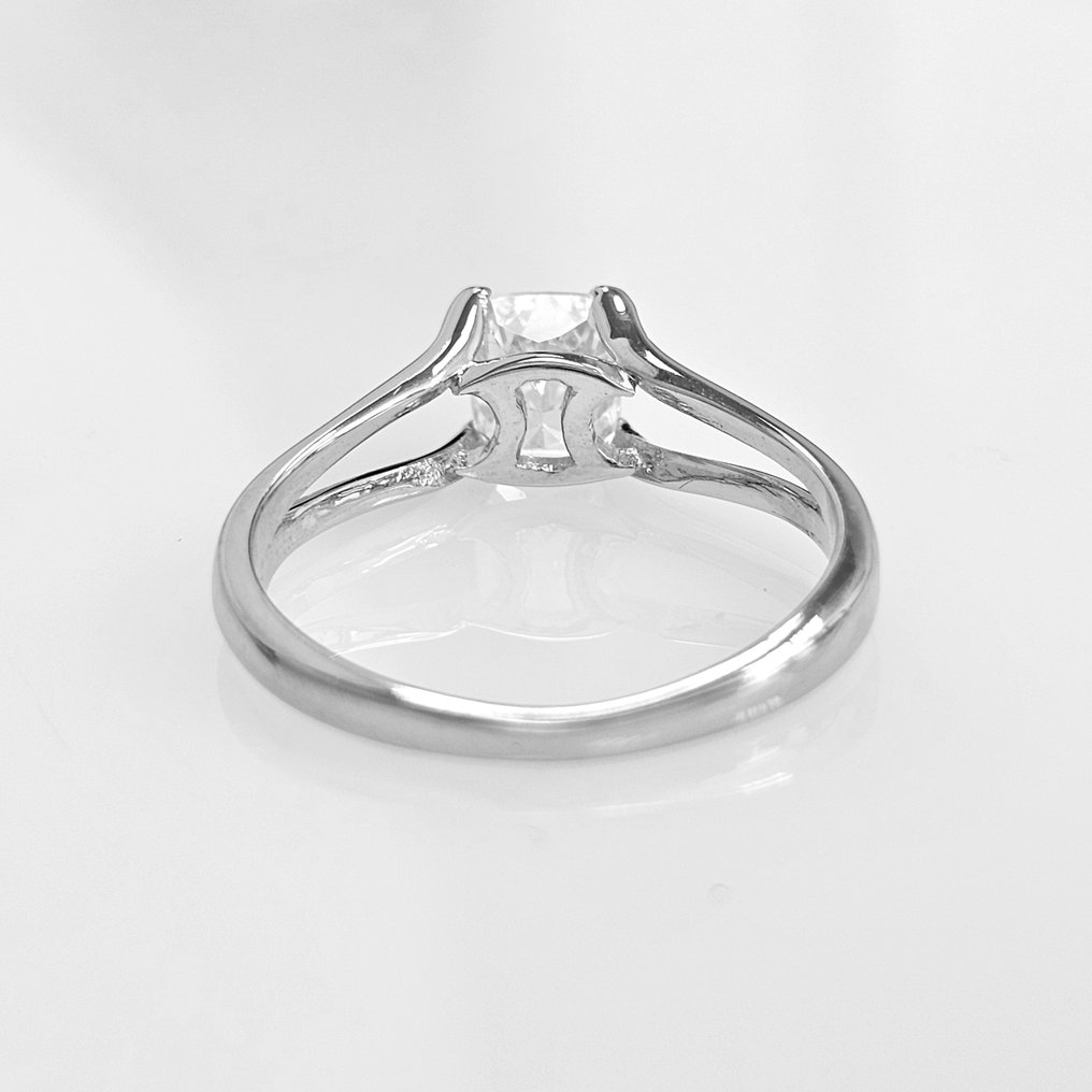 Anel de noivado - 18 K Ouro branco -  1.05 tw. Diamante  (Natural)  #3.2