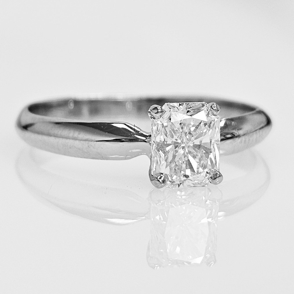 Forlovelsesring - 18 karat Hvitt gull -  1.00ct. tw. Diamant  (Naturlig) #3.2