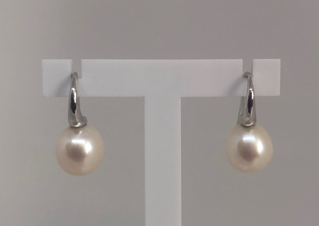 Boucles d'oreilles Or Blanc 18K - Perles d'Eau Douce  #2.3