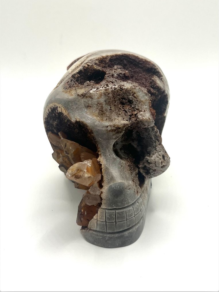 美麗的石英頭骨， 頭骨 - 高度: 9 cm - 闊度: 8 cm- 1000 g #1.1
