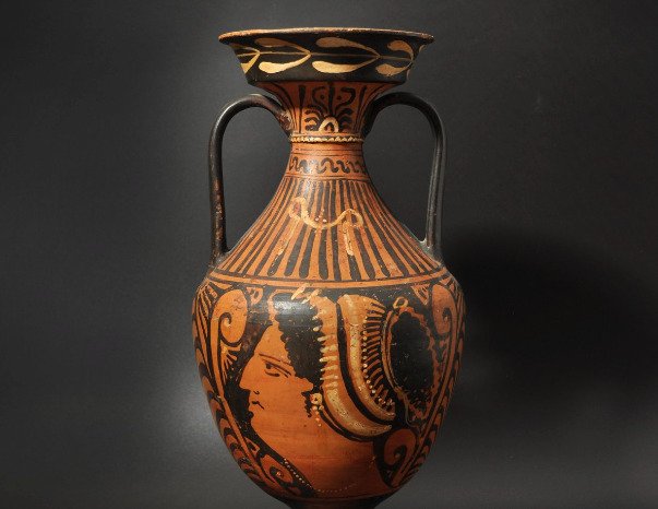Grecia Antică, Magna Graecia Ceramică Amforă cu figuri roșii din Apulia cu test TL - 38 cm #1.1