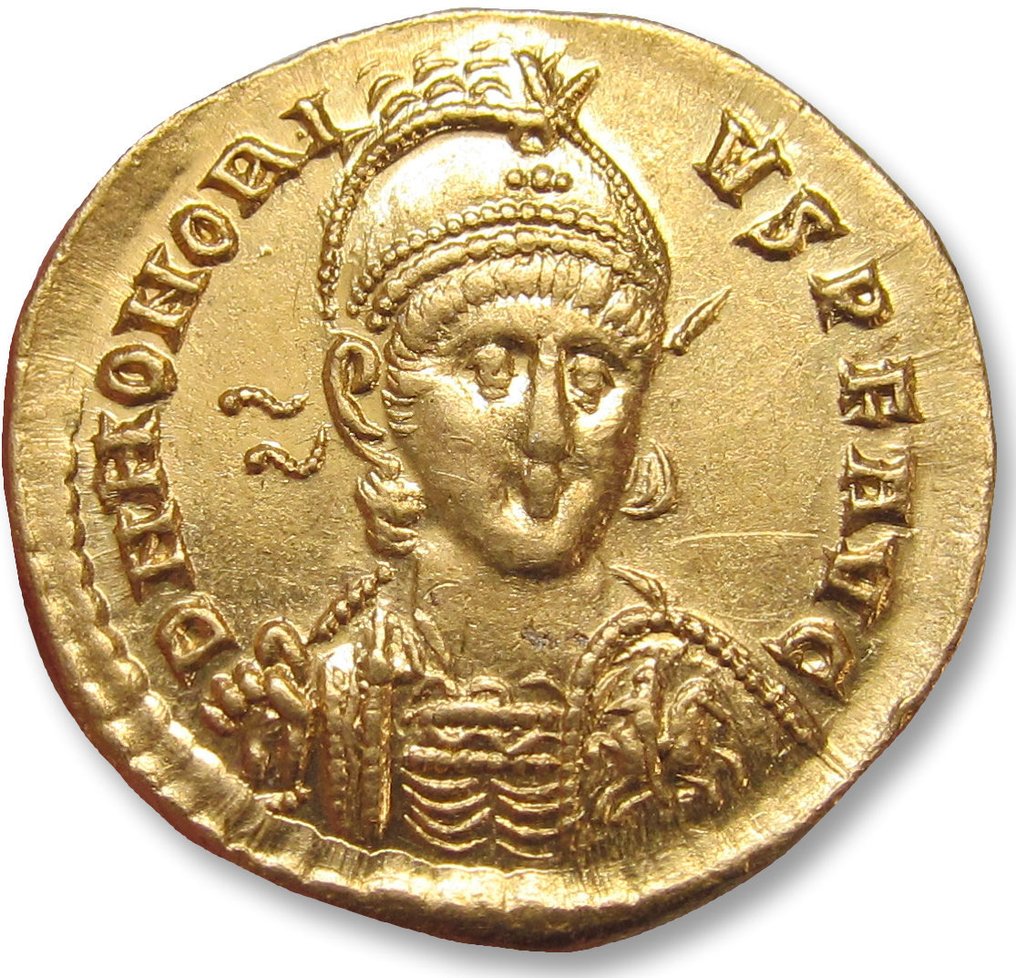 罗马帝国. 荷诺里 （ 393-423）. Solidus Constantinople mint, 3rd officina (Γ) 395-402 A.D. #1.1
