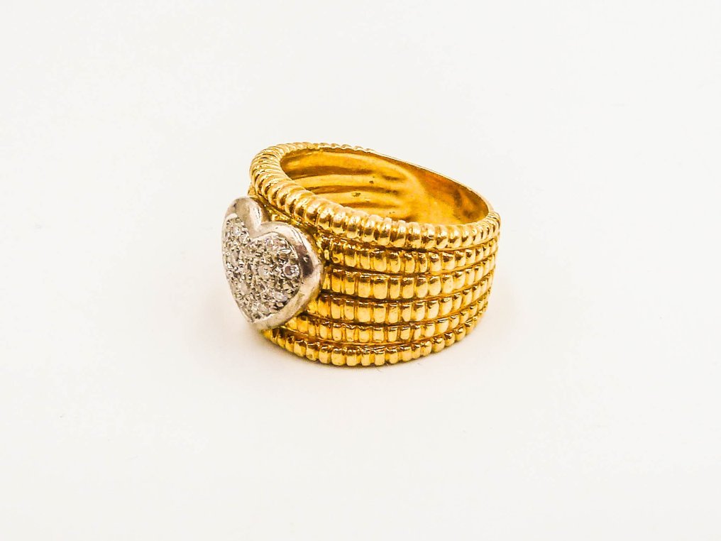 Gyűrű - 18 kt. Sárga arany - Gyémánt #1.0