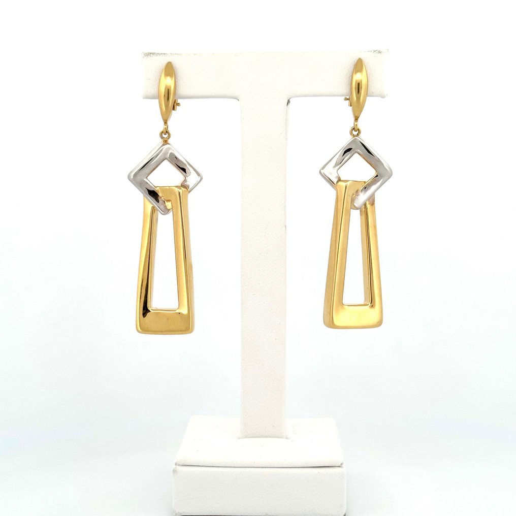 Orecchini “ Aqua” - 11.10 gr - 18 Kt - Earrings - 18 kt. White gold, Yellow gold #1.2