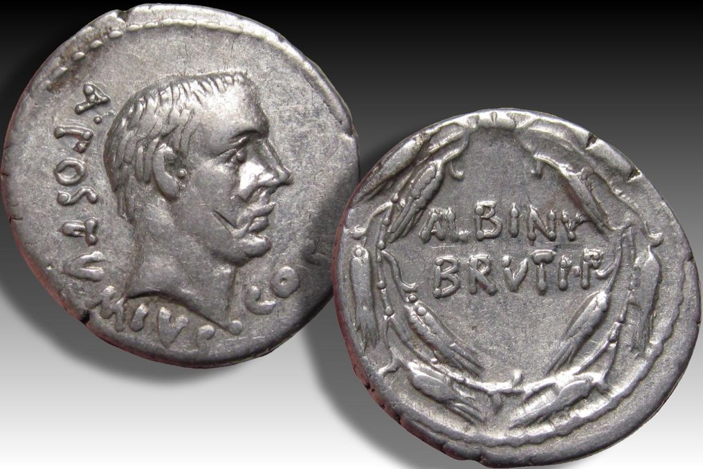 Repubblica romana. Postumius Albinus Bruti f.. Denarius Rome mint 48 B.C. #2.1