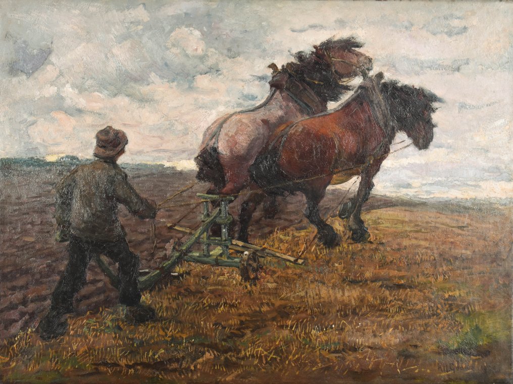 Adriaan Herman Gouwe (1875-1965) - The Ploughman #1.1