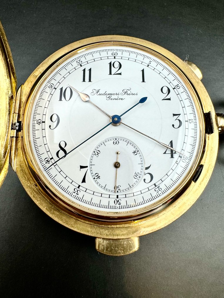 Audemars Frères Genève 18K GOLD Minute Repeater Chronograph Hunter Case Pocket Watch - 1850-1900 #2.1
