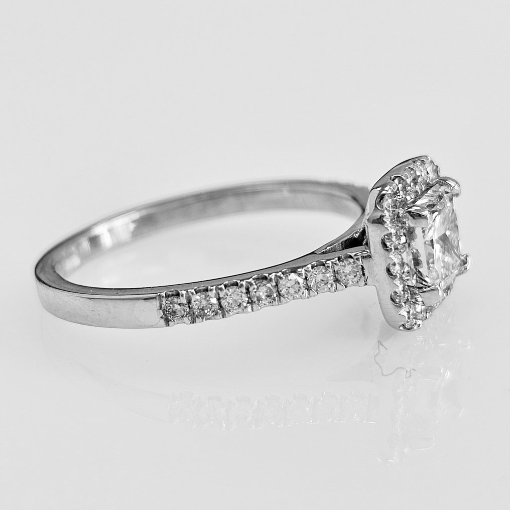 Förlovningsring - 14 kt Vittguld -  1.27ct. tw. Diamant  (Natural) - Diamant #1.2