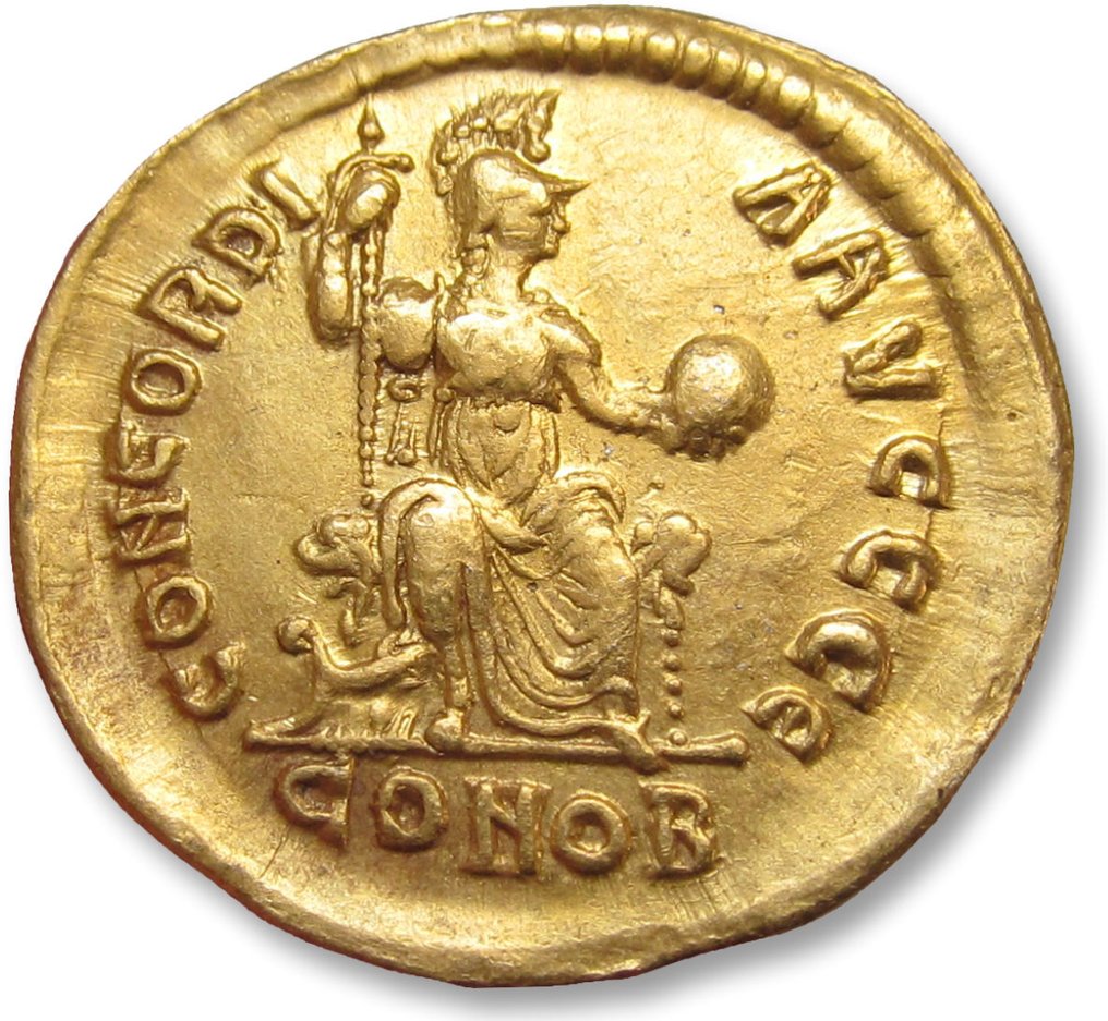 Imperio romano. Arcadio (383-408 e. c.). Solidus Constantinople mint, 5th officina 378-383 A.D. #1.2