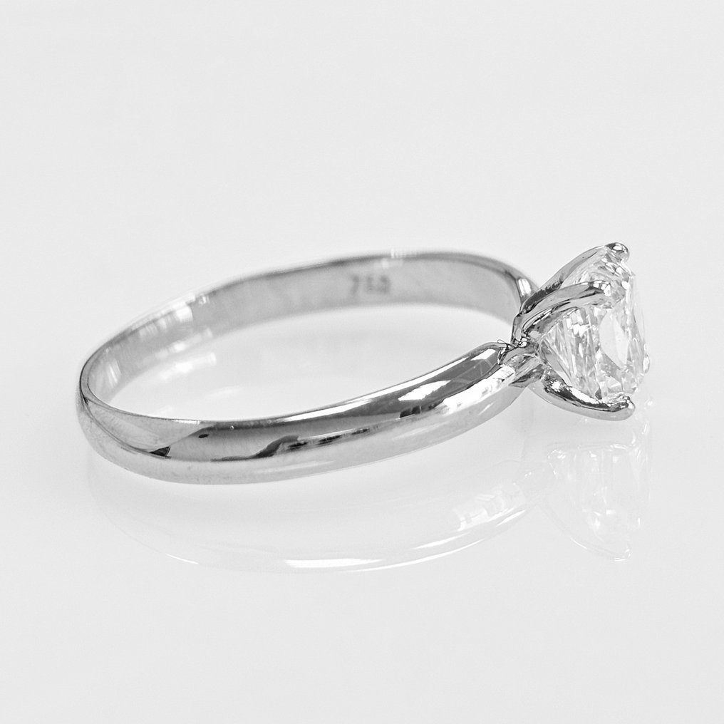 订婚戒指 - 18K包金 白金 -  1.00ct. tw. 钻石  (天然) #3.1