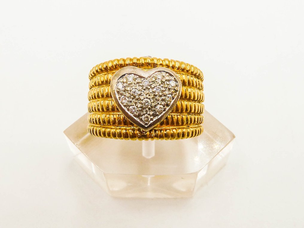 Gyűrű - 18 kt. Sárga arany - Gyémánt #1.0