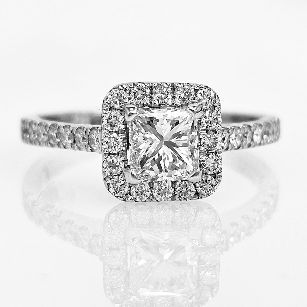 Engagement ring - 14 kt. White gold -  1.27ct. tw. Diamond  (Natural) - Diamond #2.1