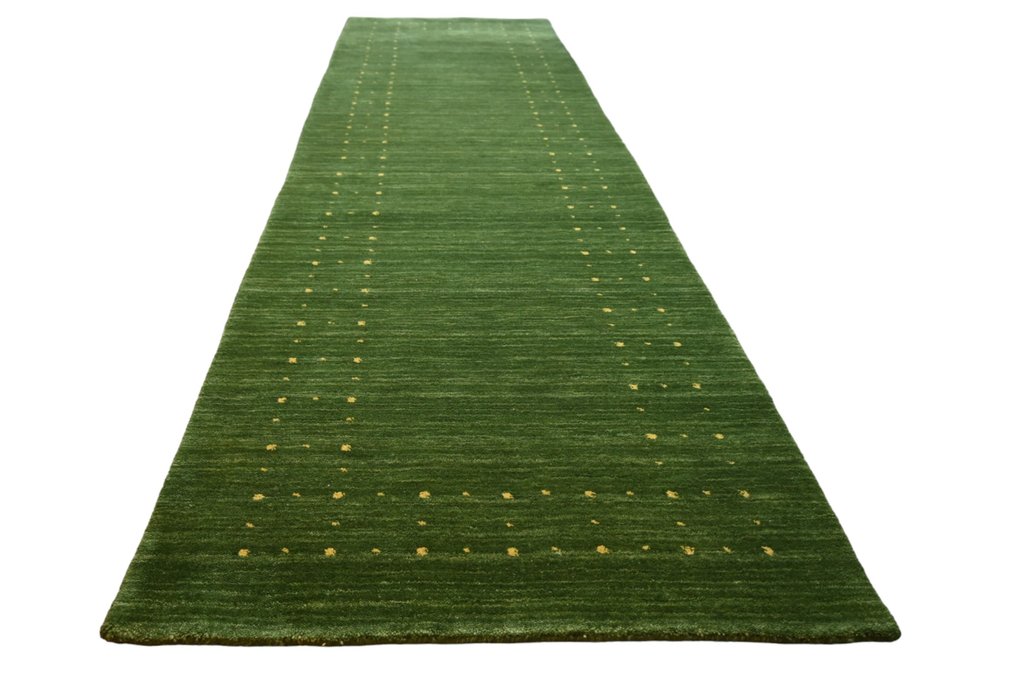 Gabbeh verde largo - sin usar - Alfombra estrecha larga - 290 cm - 85 cm #1.1