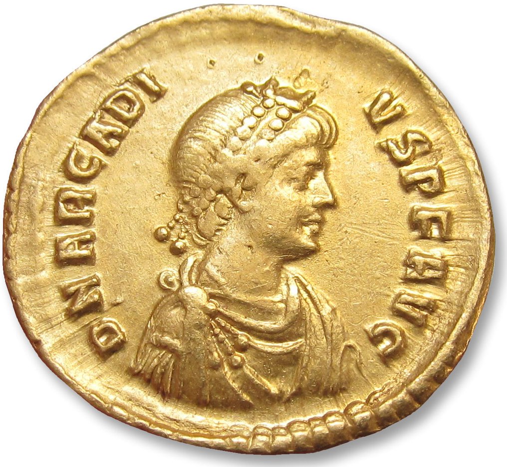 Imperio romano. Arcadio (383-408 e. c.). Solidus Constantinople mint, 5th officina 378-383 A.D. #1.1