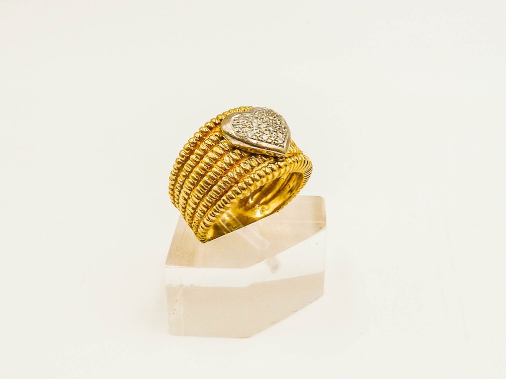 Gyűrű - 18 kt. Sárga arany - Gyémánt #2.1