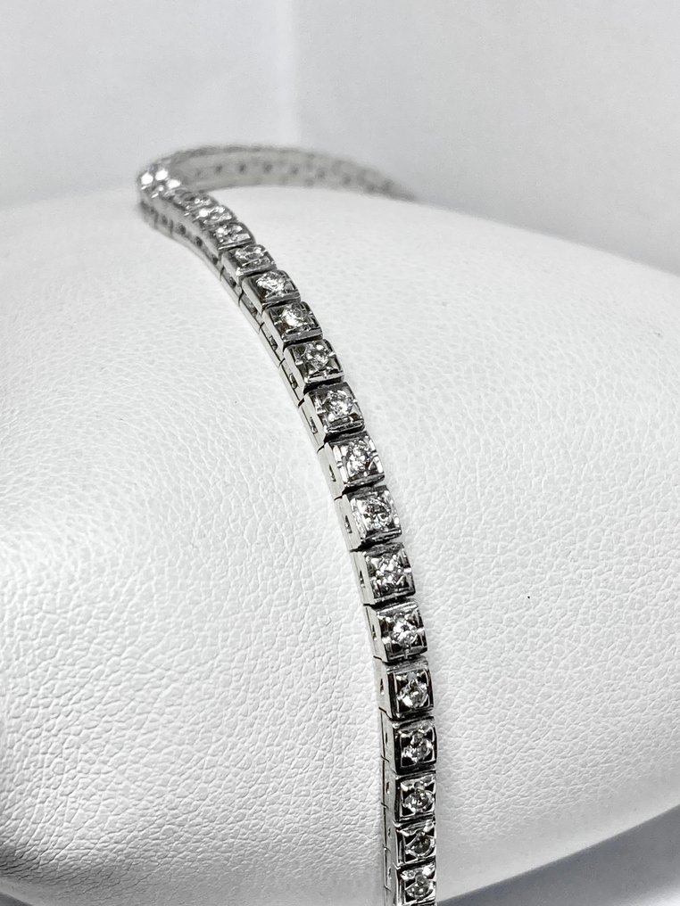 Pala Diamond - Tennis armbånd - 18 karat Hvitt gull Diamant  (Naturlig) #3.1