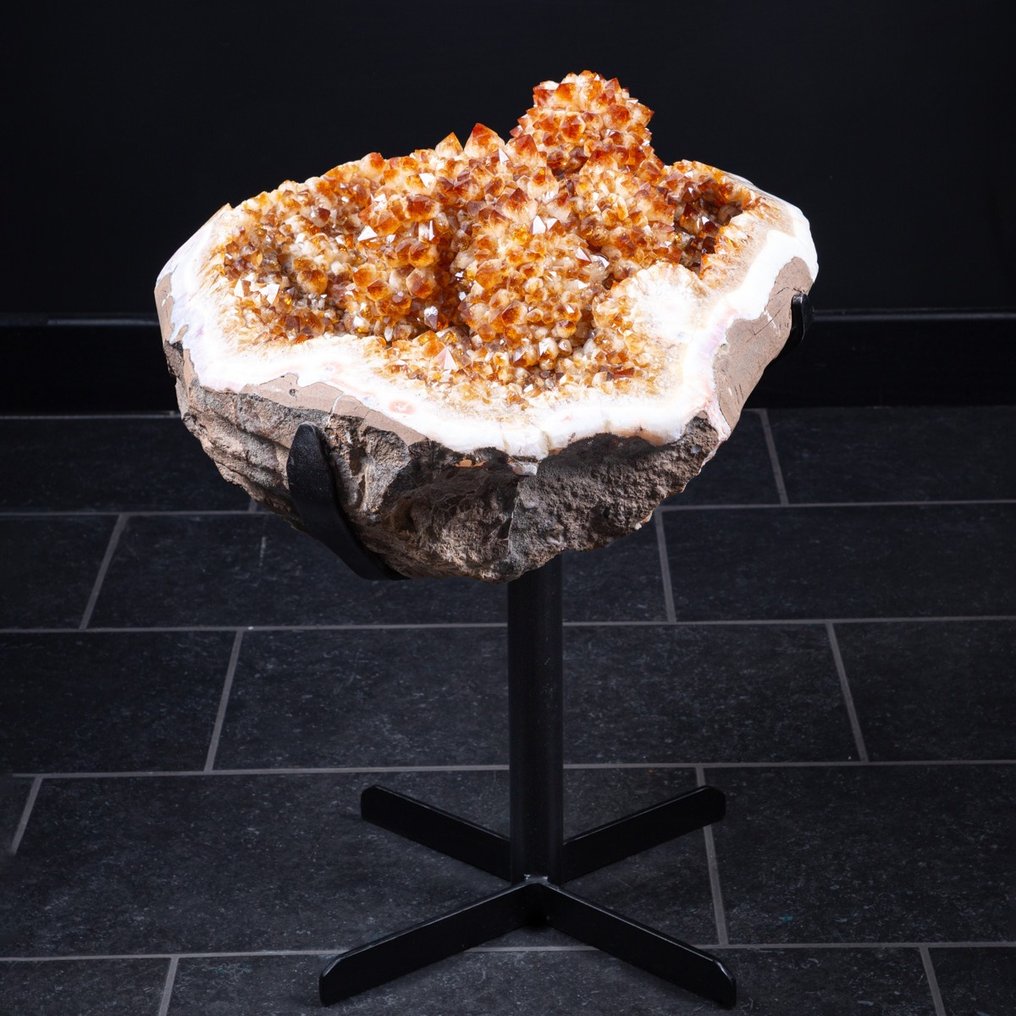 美妙的独家矿物 - 黄水晶晶洞 - 马德拉黄水晶石英 - 高度: 710 mm - 宽度: 615 mm- 68 g #1.2