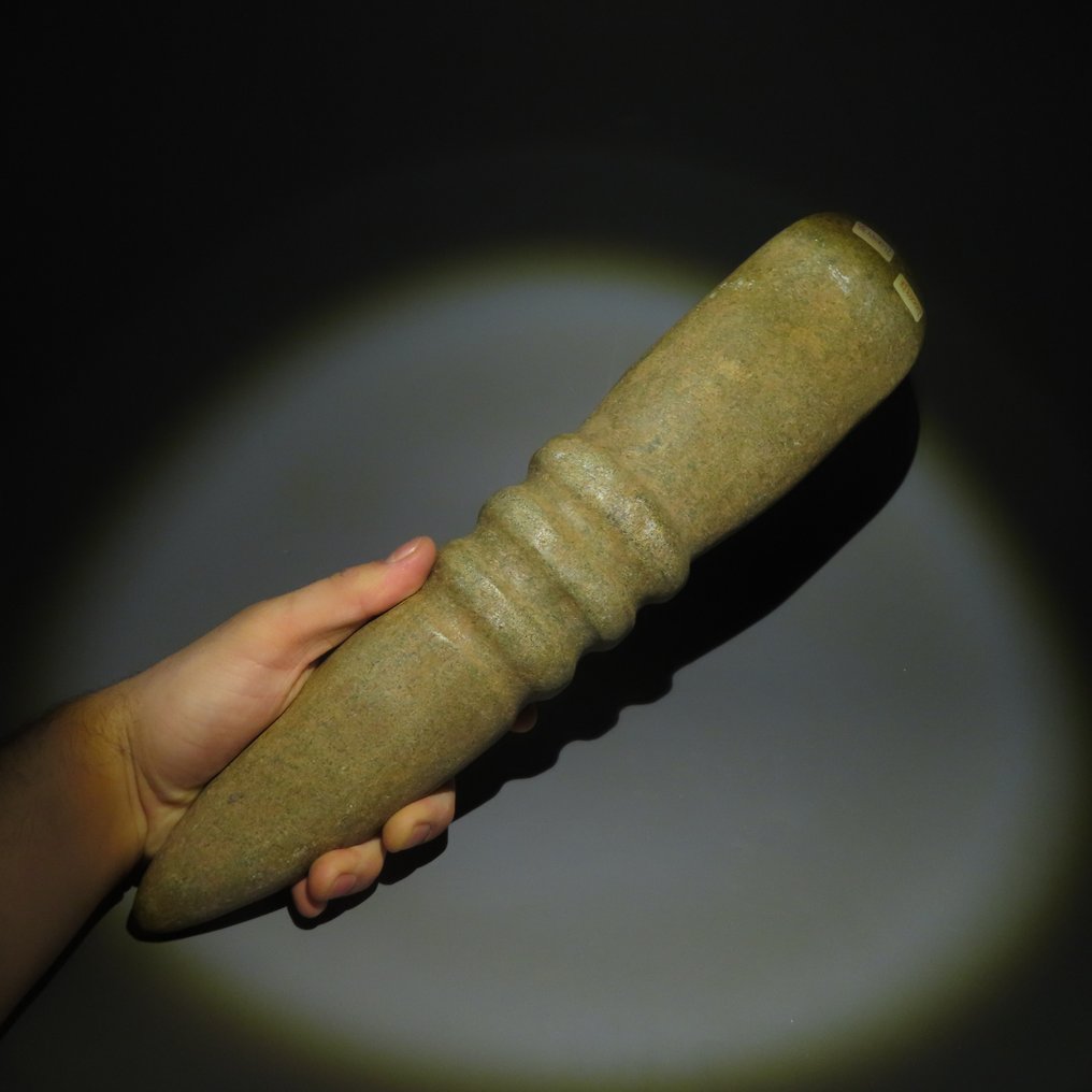 新石器时代 石头 工具。公元前 3000-1500 年。长 38.5 厘米。具有西班牙进口许可证。 #1.2