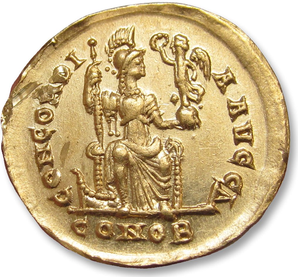 罗马帝国. 荷诺里 （ 393-423）. Solidus Constantinople mint, 4th officina (Δ) 395-402 A.D. #1.2