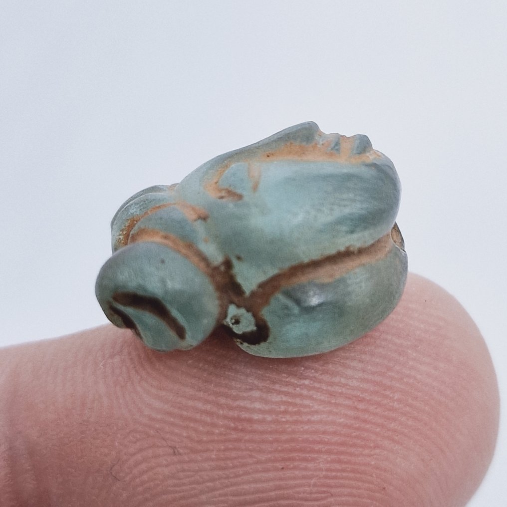 Asiático menor Vidrio arcaico verde Cabeza de Mujer Deidad Talismán - 15.5 mm #2.1